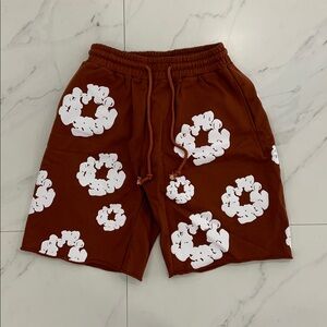 Denim Tears Brown Shorts The Cotton Wreath Flared Mens Size Large